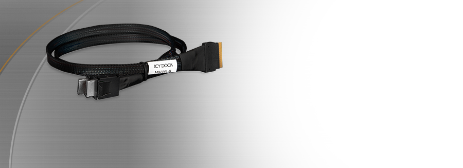 Kabel ICY DOCK SlimSAS 8i SFF-8654 do 2x OCuLink 4i SFF-8611 - 0,5 m (MB206L-B)
