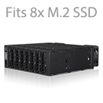 8 Bay M.2 NVMe SSD PCIe 4.0 Mobile Rack Enclosure (8 x OCuLink SFF-8612) (ToughArmor MB873MP-B V2)